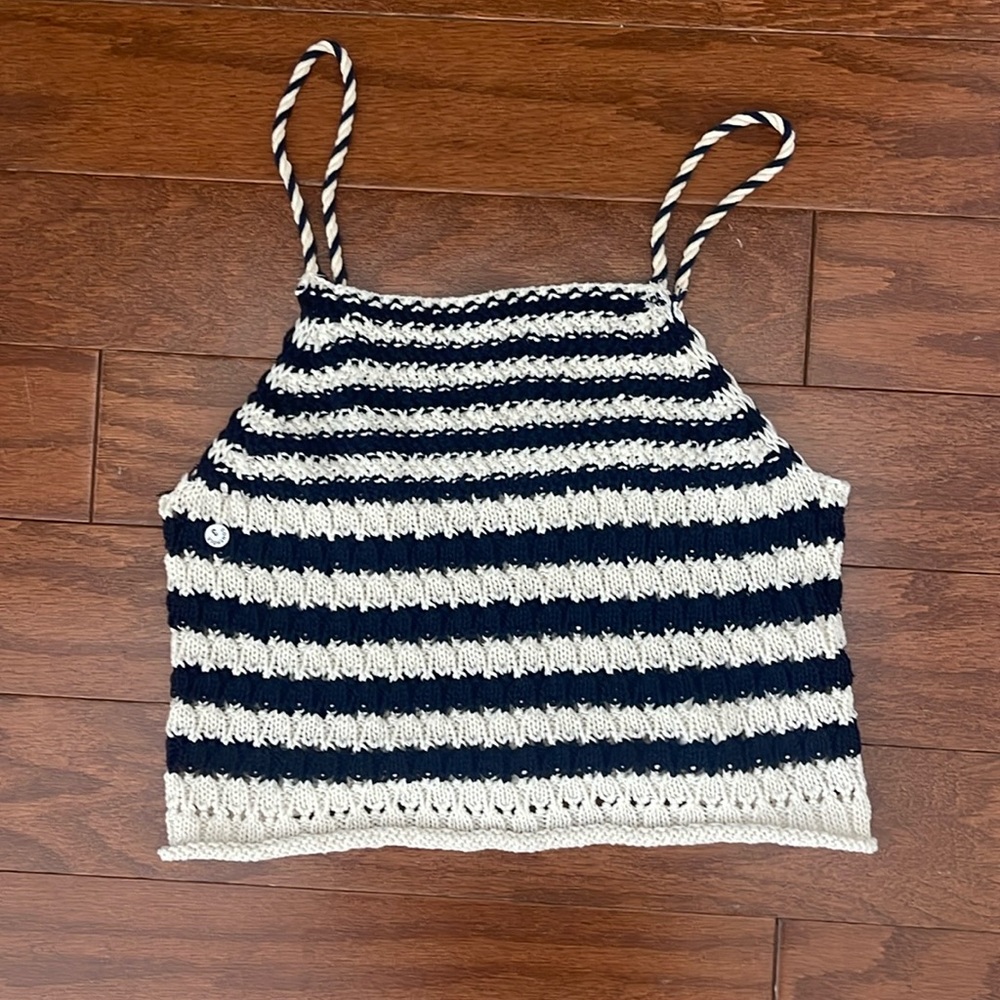 NWOT girls Crochet crop top nautical